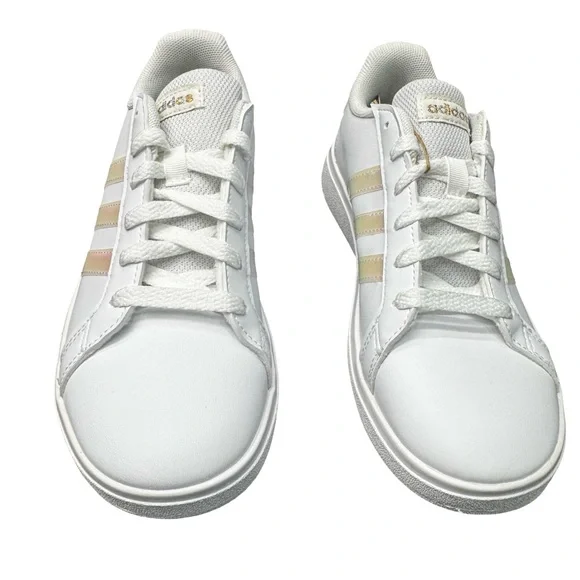 Adidas Grand Court 2.0 Kids Sneakers Size 3 White Multicolor Stripes BNIB Unisex - Picture 4 of 9